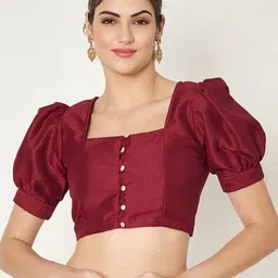 studio rasa Women Solid Square Neck Silk Blend Top-image-80
