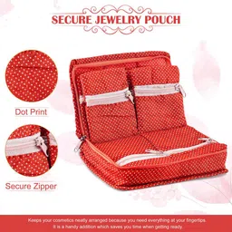 Kuber Industries Gold-Toned & Red 4 Pieces Dots Printed Jewellery Organiser image 3