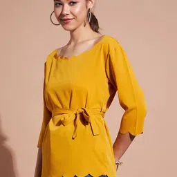 DressBerry Crepe Cinched Waist Top image 5