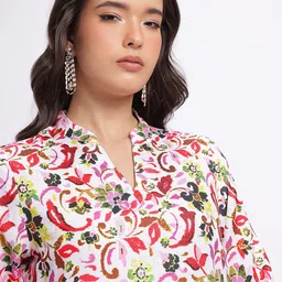 Anouk Rustic Floral Printed Mandarin Straight Kurti image 5