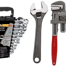 ptm 12pc double side combination wrench# pipe wrench8inch#plier8inch#adjustable8inch Power & Hand Tool Kit-picture-11