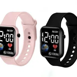 Digital LED Digital Watch - For Boys & Girls Digital LED-B1G1-BLK PNK-image-40