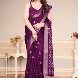billorani Printed Bandhani Silk Blend Saree image 5