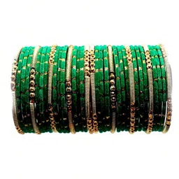 zsp Set Of 34 Stones Studded Glass Bangles image 4