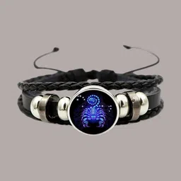Ringzinnie Unisex Leather Artificial Stones Studded & Beaded Wraparound Bracelet-picture-20