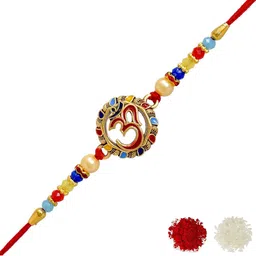 MEIRA JEWELLERY 3-Pcs Rakhi With Roli Chawal & Greeting Card-picture-33