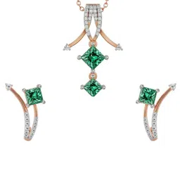 Emori 18KT Gold Diamond Pendant With Earring-picture-11