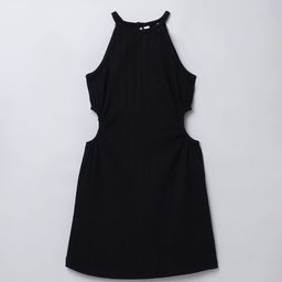 taffykids Striped Halter Neck A-Line Sleeveless Dress-picture-6