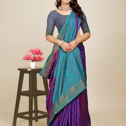 Indian Fashionista Ethnic Motifs Zari Organza Banarasi Saree-picture-36