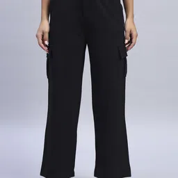 NATURE CRAFT Women Comfort High-Rise Cargos Trousers-image-45