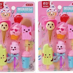 astikaya Icecream Shaped Eraser Set for Kids Rubber Eraser for Kids Non-Toxic Eraser-picture-20