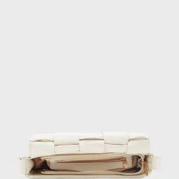 Caprese Textured PU Structured Sling Bag with Buckle Detail image 2