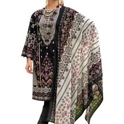 DRAVINAM Trends Floral Printed Pure Cotton Unstitched Dress Material image 1