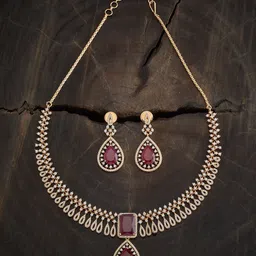 Kushal's Fashion Jewellery Gold-Plated CZ Stone Studded Jewellery Set-picture-12