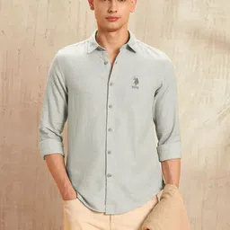 U.S. Polo Assn. Denim Co. Men Textured Regular Fit Casual Shirt image 5