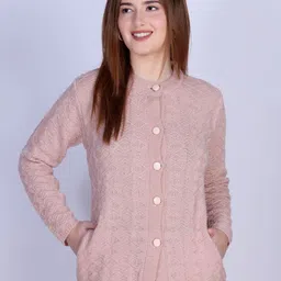 The Roadster Lifestyle Co Open-Knit Round Neck Button Down Cardigan-image-0