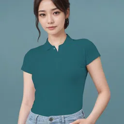 DressBerry Women Polo Collar Tropical Slim Fit T-shirt-picture-30
