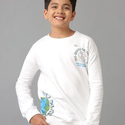 UNDER FOURTEEN ONLY Boys Printed Ribbed Pullover Cotton Sweatshirt-picture-23