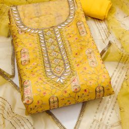 SHADOW & SAINING Embroidered Organza Semi-Stitched Dress Material-picture-24