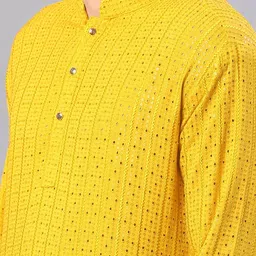 V-Mart Men Regular Pure Cotton Kurta with Pyjamas image 5