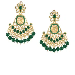 TEEJH Gold Plated Artificial Stones Studded Classic Chandbalis image 5