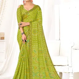 Panzora Bandhani Zari Poly Chiffon Saree-image-14