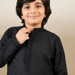 YK Boys Regular Chikankari Kurta with Patiala & image 2