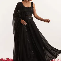 DEASHA INDIA Embroidered Sequinned Ready to Wear Lehenga & Blouse With Dupatta-picture-14