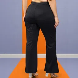 hocc Women Loose Fit Black Lycra Blend Trousers image 3