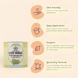 honey herbal One of the best hair removal wax for men and women(arms,legs and under arms) white chocolate ( wax Wax image 5