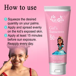 laugha Sunscreen - SPF 50 PA+++ Sunscreen SPF 50 Eco Lightweight For Girls | PA+++ | UVA UVB Sun Protection image 2