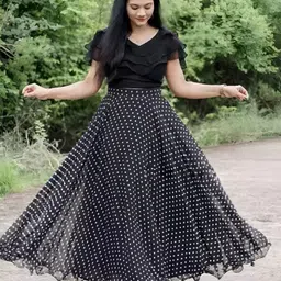 nyaaricreation Polka Print Stitched Lehenga & Crop Top-picture-23