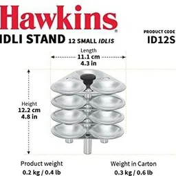 hawkins BLACK CONTURA COOKER (CB30+ID12S) WITH IDLI STAND COMBO 3 L Pressure Cooker image 4