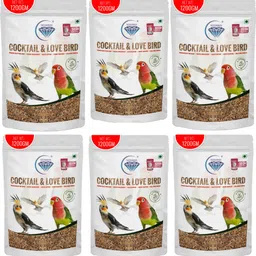 nitishree Premium Bird Seed Mix for Cockatiel & Lovebird with Calcium-300g Bird Food-7.2kg Nuts 7.2 kg (6x1.2 kg) Dry New Born, Adult, Young, Senior Bird Food-picture-23