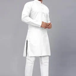 ellark Men Cotton Blend Kurta Pyjama Set image 3