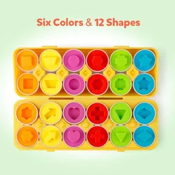 bestie toys Matching Eggs 12 pcs Set Color & Shape Recoginition Sorter Puzzle image 5