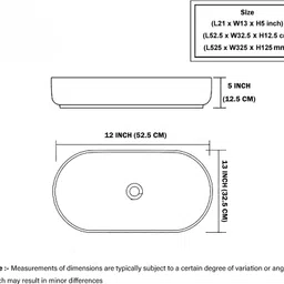 elegancebath ELEGANCE BATH CERAMIC (L52.5 X W32.5 X H12.5Cm) CA 1102 TABLE TOP ELEGANCE BATH CERAMIC TABLE Top (L52.5 X W32.5 X H12.5Cm) CA 1102 TABLE TOP Table Top Basin image 5
