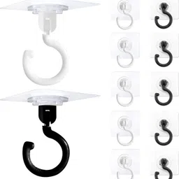 Adhesive Ceiling Hooks Heavy Duty, No Drill 360°-Rotating Swivel Utility Strong Hook 6-image-83