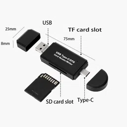 TECHGEAR USB Type C SD Card Reader,USB 2.0 SD Card Reader OTG Adapter for , Micro SD Card Reader image 2