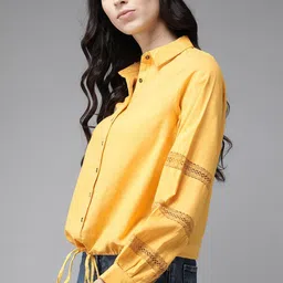roadster Women Relaxed Fit Fit Solid Casual Shirt image 5