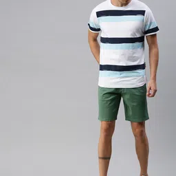 roadster Solid Men Green Regular Shorts image 5