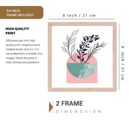 Kotart White & Pink 2 Pieces Floral and Botanical Boho Wooden Wall Art image 2