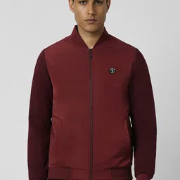 Van Heusen Men Stand Collar Solid Casual Bomber Jacket image 1