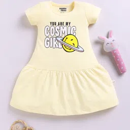 Happy Faces Girls Smiley Print Pure Cotton Fit & Flare Dress-image-75