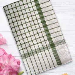 Athom Living White & Green 5 Printed Cotton 210 GSM Bath Towel image 2