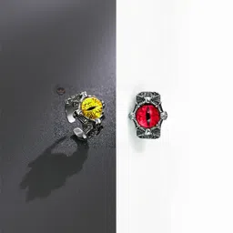 J.S ENTERPRISES Unisex Set Of 2 Stainless Steel Finger Rings-image-88