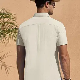 Vida Loca Smart Textured Spread Collar Slim Fit Shirt image 4