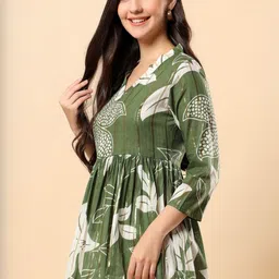 HERE&NOW Floral Print Cotton Peplum Top image 4