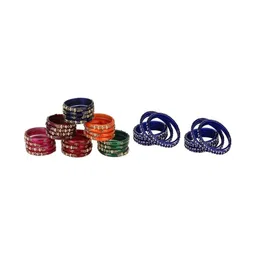 SOMIL Set Of 32 Artificial Stones Studded & Beaded Glass Bangles-picture-21
