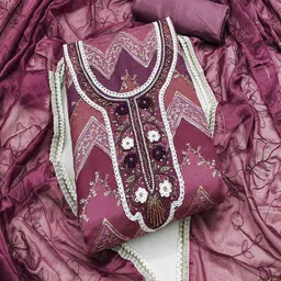 Lilots Organza Unstitched Dress Material image 1